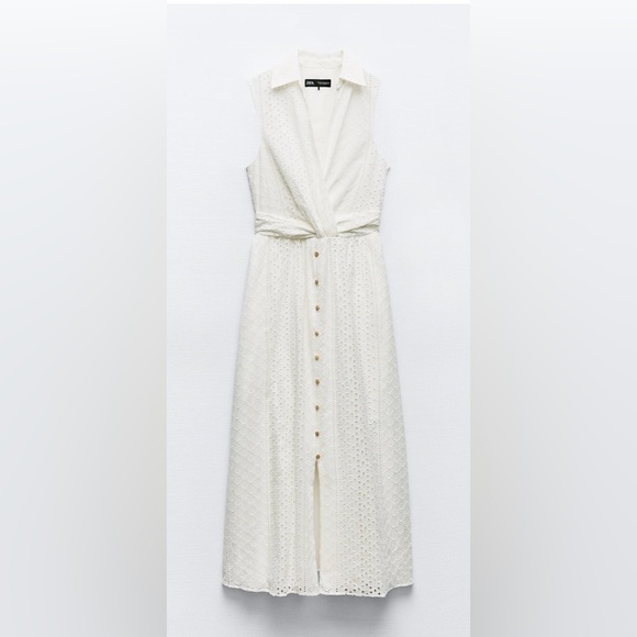 Sleeveless white eyelet dress - Picture 1 of 3